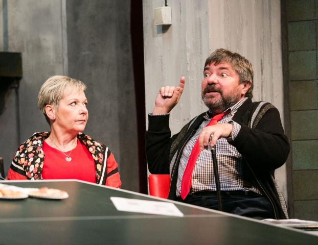 V roli Pana Kubáta s Dagmar Novotnou ve Společenstvu vlastníků, 2019, foto Jan Faukner